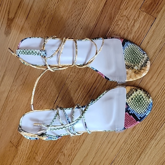 Fashion Nova Shoes - Fashion Nova Snakeskin Tie Up Heels